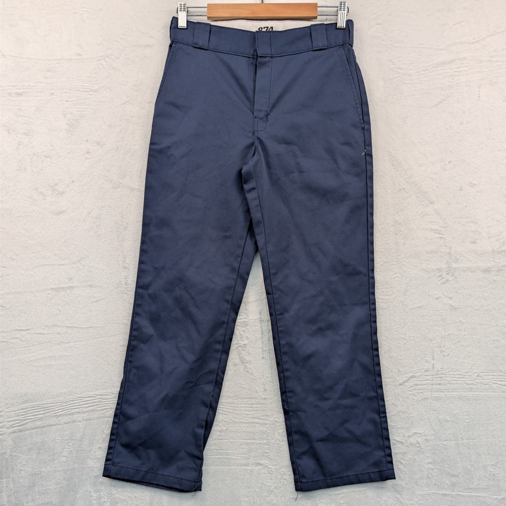 VTG Dickies 874 Pants Men's 29x30" Navy Blue Straight Leg Skater Workwear Y2K